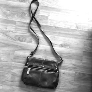 Tignanello black leather crossbody purse - bag